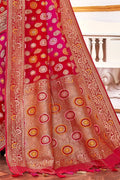 Banarasi Saree Cherry Red And Pink Printed Banarasi Saree saree online