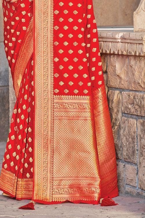 Chilli Red Banarasi Butta Saree