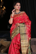 red banarasi saree