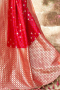 Banarasi Saree Chilli Red Zari Woven Banarasi Saree saree online