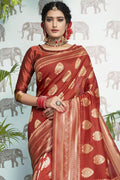brown Banarasi saree