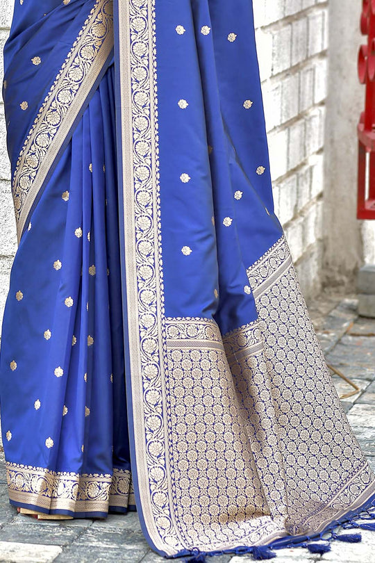 blue banarasi saree