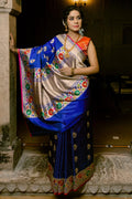 blue banarasi saree