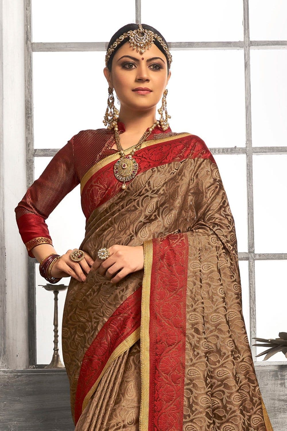 Coffee Brown Colour Banarasi Silk Saree - Online shopping in Nepal, Nepal  online shopping, Send gifts, Farlin product, Wall decor canvas, dolls, buy  gadgets, bed furniture, dinning chairs, sofa, baby products in