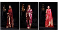 brown banarasi saree, purple banarasi saree, pink banarasi saree