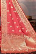 Banarasi Saree Coral Pink Zari Butta Saree saree online