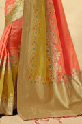 Banarasi Saree Creamsicle Orange Zari Woven Banarasi Saree saree online