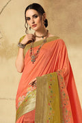 Banarasi Saree Creamsicle Orange Zari Woven Banarasi Saree saree online
