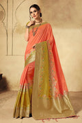 Banarasi Saree Creamsicle Orange Zari Woven Banarasi Saree saree online