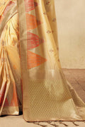 Banarasi Saree Creamy Yellow Zari Woven Banarasi Saree saree online