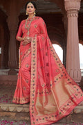 Banarasi Saree Crimson Pink Zari Woven Banarasi Saree saree online