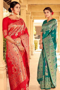 Banarasi Saree Crimson Red Banarasi Saree saree online
