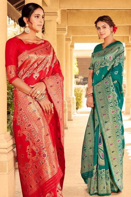 Banarasi Saree Crimson Red Banarasi Saree saree online