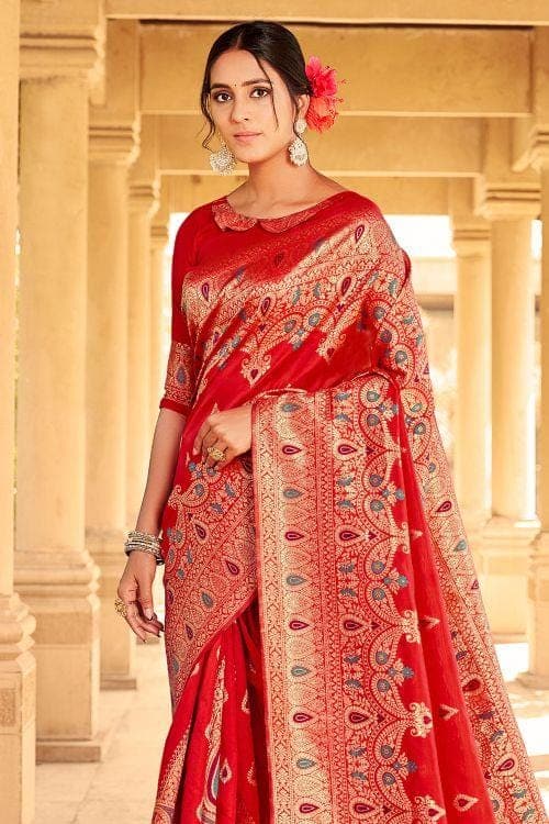 Banarasi Saree Crimson Red Banarasi Saree saree online