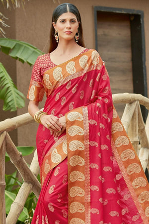 Crimson Red Banarasi Saree