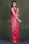 Banarasi Saree Crimson Red Intricate Jaal Woven Banarasi Saree saree online
