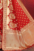 Banarasi Saree Crimson Red Printed Banarasi Saree saree online