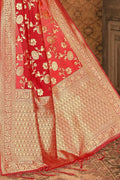 Banarasi Saree Crimson Red Printed Banarasi Saree saree online