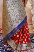 Banarasi Saree Crimson Red Zari Butta Woven Banarasi Saree saree online