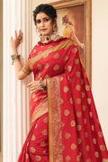 red banarasi saree