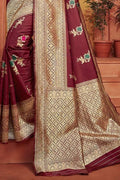 Banarasi Saree Currant Red Banarasi Saree saree online