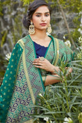 green zari banarasi saree