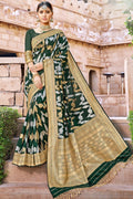Banarasi Saree Dark Emerald Green Zari Woven Banarasi Saree saree online