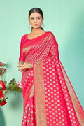 Banarasi Saree Deep Pink Small Butta Woven Banarasi Saree saree online
