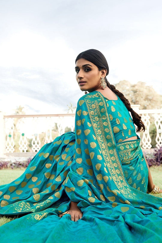 Banarasi Saree Deep Sky Blue Banarasi Saree saree online