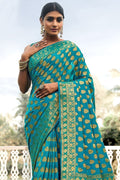 Banarasi Saree Deep Sky Blue Banarasi Saree saree online