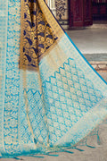 Denim Blue Banarasi Cotton Saree