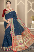 Banarasi Saree Denim Blue Banarasi Saree saree online