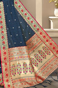 Banarasi Saree Denim Blue Banarasi Saree saree online