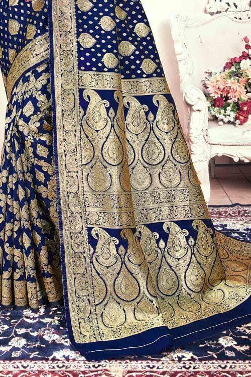 Banarasi Saree Denim Blue Banarasi Saree saree online