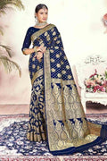Banarasi Saree Denim Blue Banarasi Saree saree online