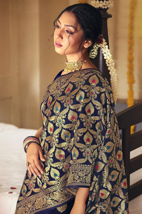 blue silk saree online