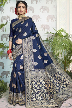 blue banarasi saree online