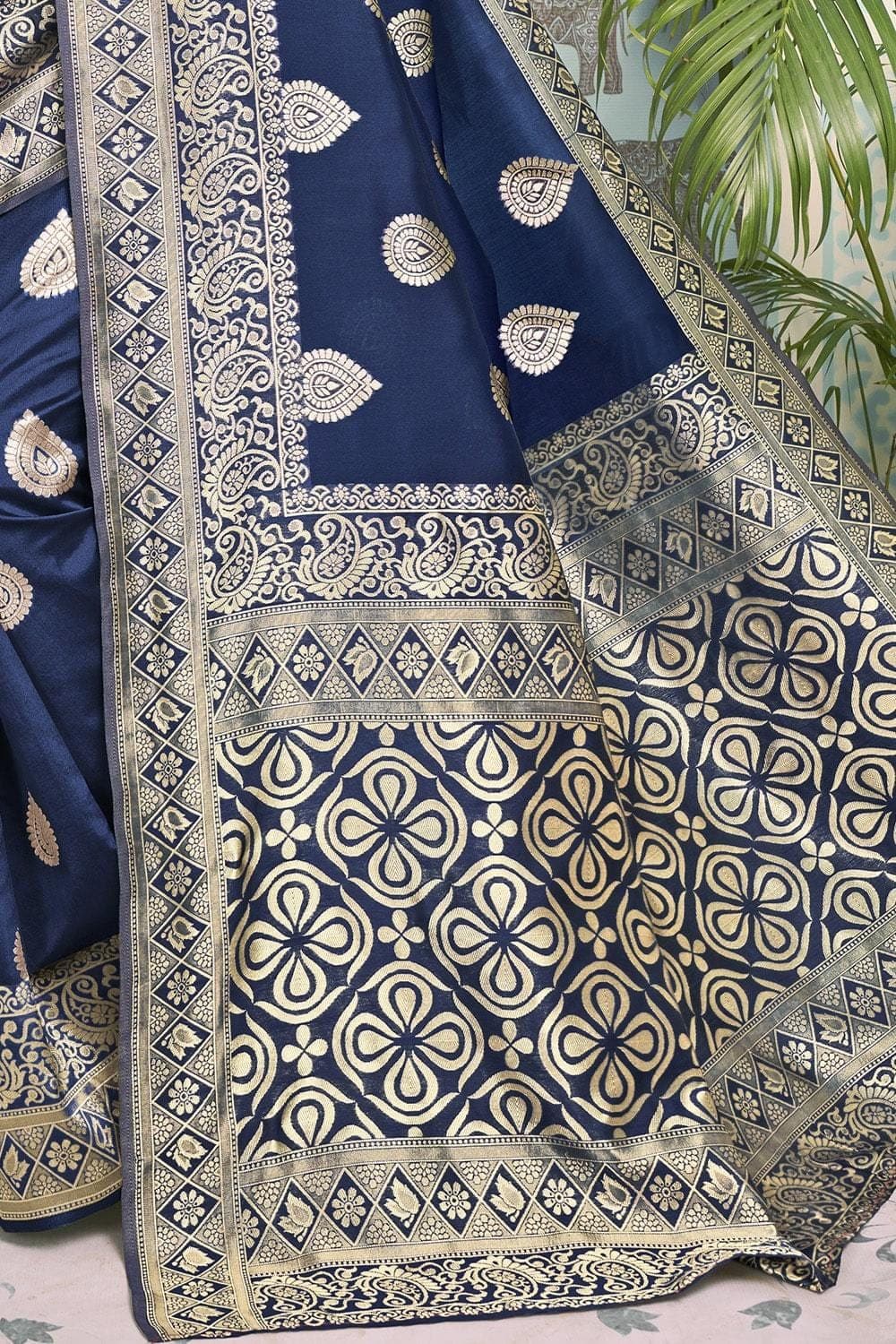 blue banarasi saree online