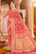 Banarasi Saree Desire Pink Zari Woven Banarasi Saree saree online