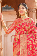 Banarasi Saree Desire Pink Zari Woven Banarasi Saree saree online