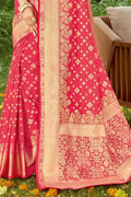 red silk saree