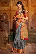 Banarasi Saree Dove Grey Zari Woven Banarasi Saree saree online