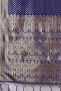 Banarasi Saree Egyptian Blue Small Butta Woven Banarasi Saree saree online
