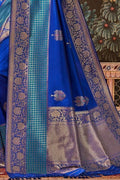 Banarasi Saree Egyptian Blue Zari Woven Banarasi Saree saree online