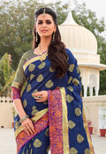 Banarasi Saree Electric Blue Zari Woven Banarasi Saree saree online