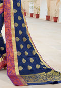 Banarasi Saree Electric Blue Zari Woven Banarasi Saree saree online