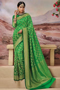 Emerald Green Zari Woven Banarasi Saree