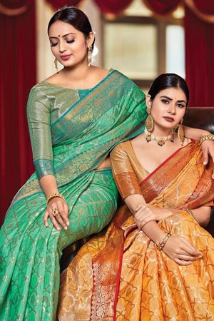 Fern Green Banarasi Saree