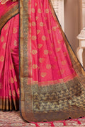Banarasi Saree Fiery Rose Pink Banarasi Saree saree online