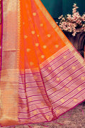 Banarasi Saree Fire Orange Banarasi Saree saree online